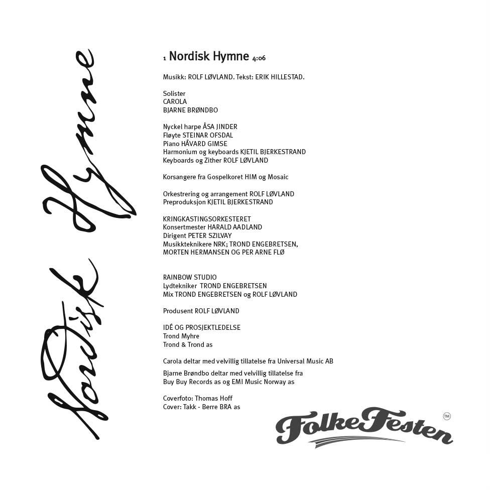 CD-single: "Nordisk Hymne"